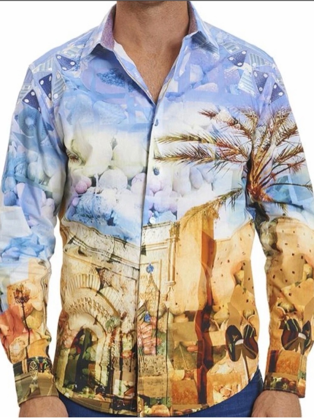 $398 Robert Graham Size XL LIMITED EDITION Urban Sands Embroidered Shirt Rare